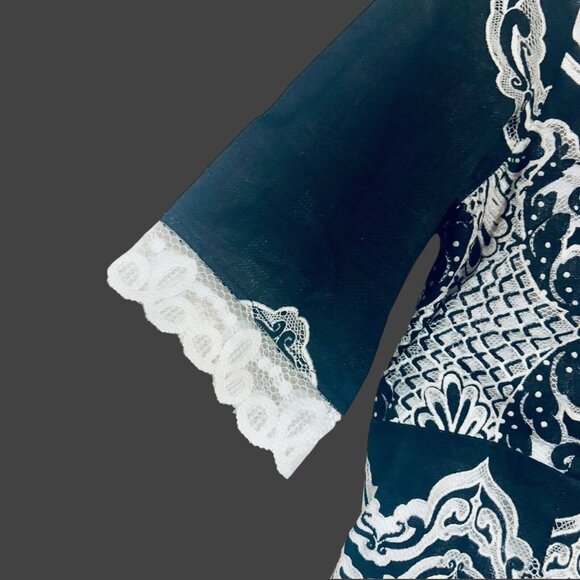 Rabbit Rabbit Rabbit Black & White Vintage Batik Pattern Dress. Size 8. RARE! - Picture 3 of 8